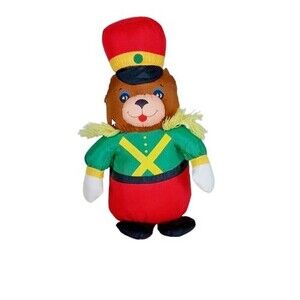 Sterling Inc Nylon Bear Solider Christmas VTG Plush Stuffed Animal Toy